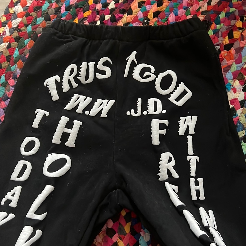 Black “Trust God” Joggers